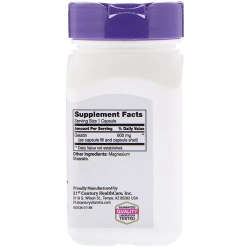 21st Century Gelatin, 600 mg, 100 Capsules