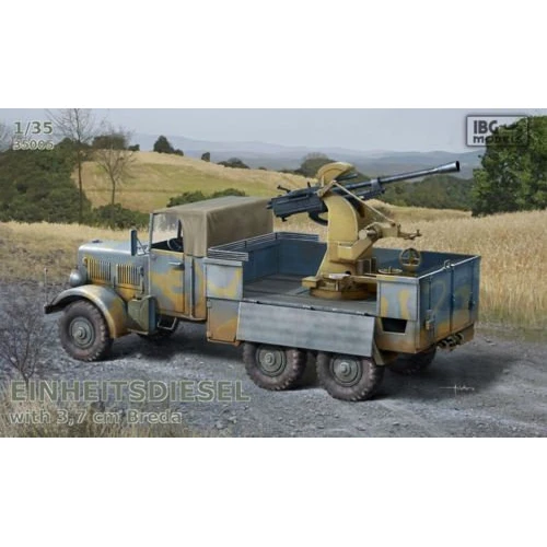 Фронтовой грузовик IBG Models вермахта Einheitsdiesel с 37-мм зенитным артиллерийским орудием Breda
