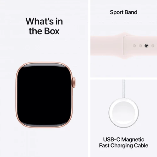 Apple Watch Series 10 46mm GPS Rose Gold Aluminum Case with Light Blush Sport Band - M/L (MWWU3QH/A) UA фото 7