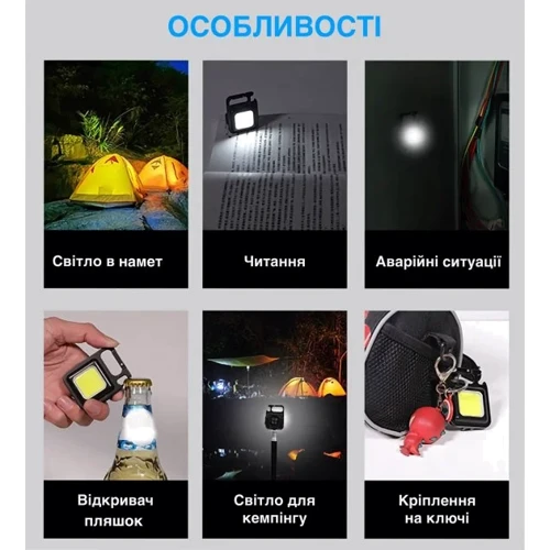 Фонарь туристический Cclamp Bluefield LED фонарик W5130 с Type-C многофункциональный (37481): Количество режимов 7