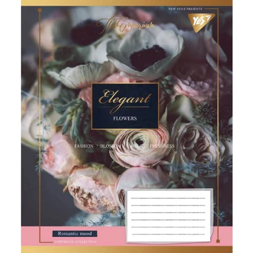 Зошит YES А5, 48л., Лінія ELEGANT FLOWERS: Кількість аркушів 48