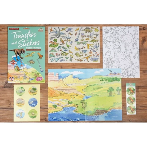 Набор переводных наклеек Scribble Down с онлайн приложением Динозавры, А4