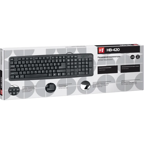 Клавиатура Defender HB-420 USB Black (45420): Подключение проводное