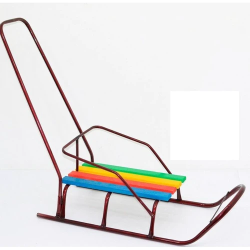 Санки Классик круглые полозья бордовые с ручкой (22633): Производитель Noname