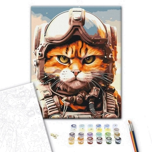 Картина по номерам Brushme Котик главный пилот © Марианна Пащук 40х50 см (BS53804): Производитель Brushme