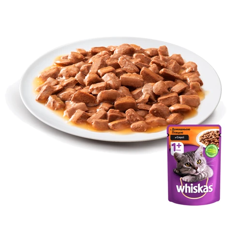 Вологий корм Whiskas для кішок з домашньою птицею в соусі 24х100г (5900951269028): Порода всі породи