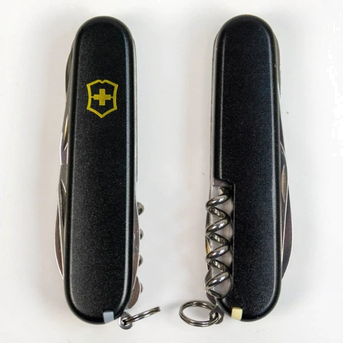 Мультитул Victorinox HUNTSMAN MAT чорний матовий лак із жовтим лого (Vx13713.3_M0008p) фото 6