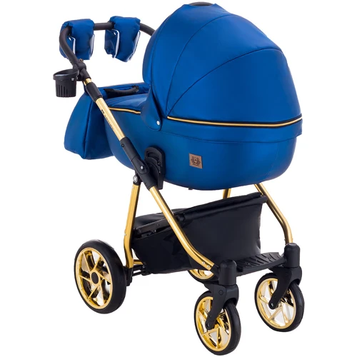 Коляска 2 в 1 Adamex Hybryd Plus Polar (Gold) Кожа 100% Y220А темно-синий перламутр (623954): Возможность установки люльки есть
