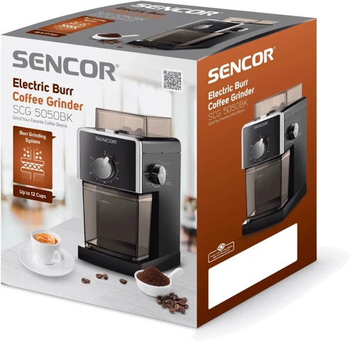 Кавомолка Sencor SCG 5050BK: Резервуар для меленої кави є