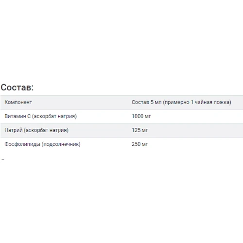 Pure Encapsulations Liposomal vitamin C Витамин С липосомальный 120 мл: Тип Витамин C