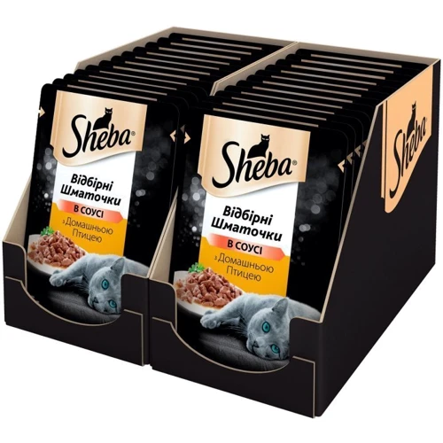 Влажный корм Sheba cig POU с домашней птицей в соусе для котов 24х85 г (4770608258849): Класс Супер премиум