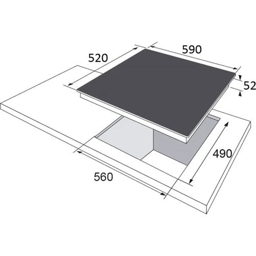 Варочная поверхность Hansa BHGI611502: Размеры для встраивания 560x490 мм