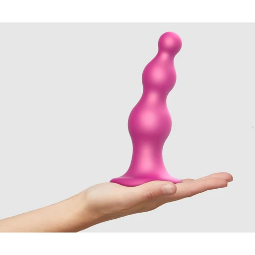 Насадка для страпона Strap-On-Me Dildo Plug Beads Framboise Metallic XL