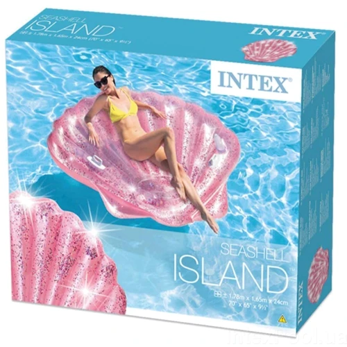 Надувний матрац - пліт Intex 57257 Ракушка, 178 х 165 х 24 см фото 6
