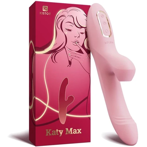 Вибратор-кролик с вращением ствола и вакуумной стимуляцией KisToy Katy Max