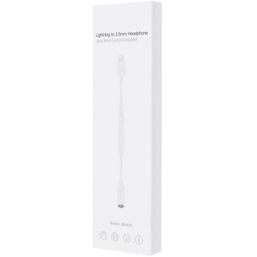 Адаптер Optima Adapter Lightning to Mini-jack 3.5 with Volume Control White (OPT-MH20) фото 4