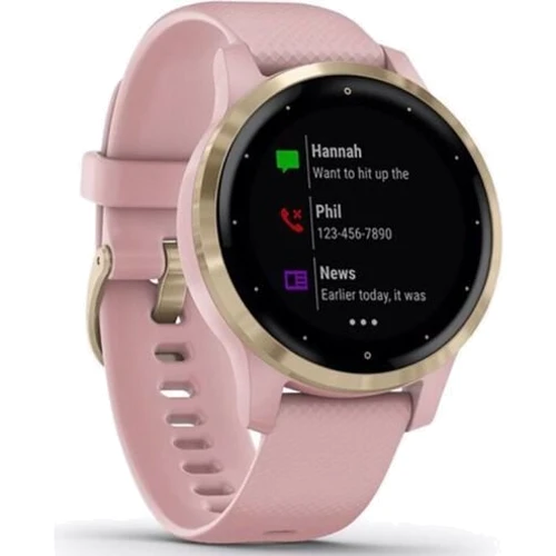 Смарт-часы Garmin Vivoactive 4S Light Gold Stainless Steel Bezel with Dust Rose Case and Silicone Band (010-02172-31): Тип гаджета Взрослые смарт часы
