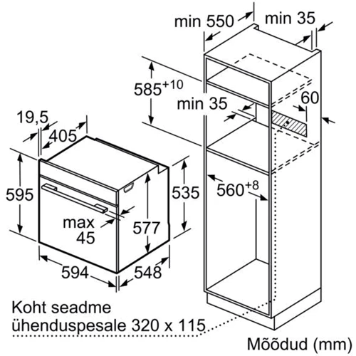 Духовой шкаф электрический Bosch HBG632BB1S: Мощность подключения, Вт 3650