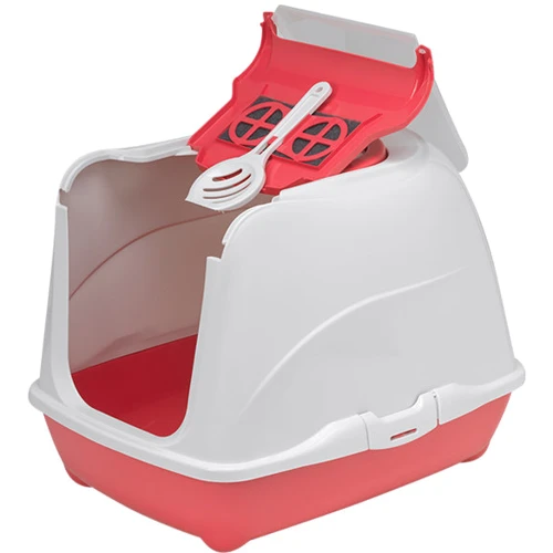 Туалет Moderna Flip Cat закритий для котів 50х39х37 см кораловий (58950)