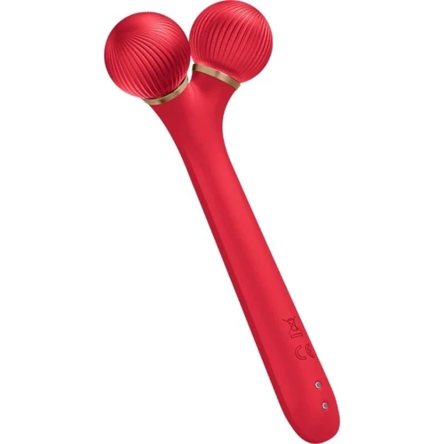 Массажер Электронный ультразвуковой ролик для лица GESKE Sonic Facial Roller 4в1 red (HB0633)