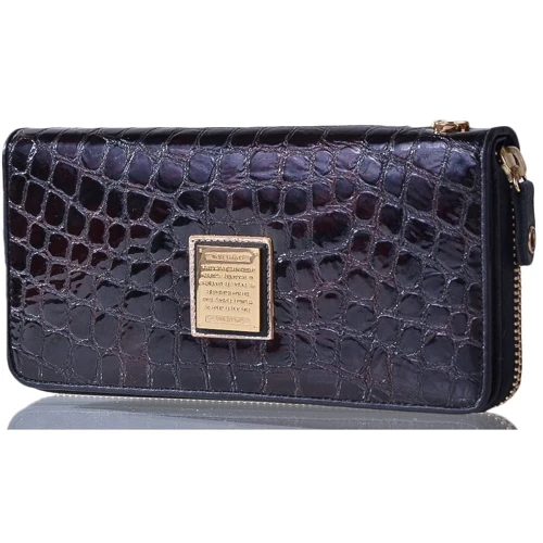 Женский кошелек Wanlima черный (W82022679997-black-grey): Формат кошелька Горизонтальный