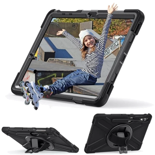 Аксессуар для планшетных ПК BeCover Heavy Duty Case with Stand Black for Samsung X810 Galaxy Tab S9 Plus / S9 FE Plus SM-X610/SM-X616B (710445) фото 5