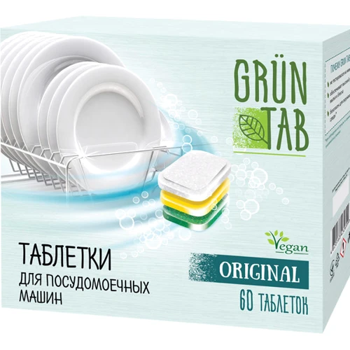 Таблетки Grün Tab Original для посудомоечных машин 60 шт