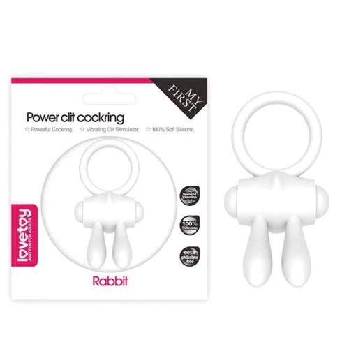 Эрекционное виброкольцо LoveToy Power Clit Cockring, White