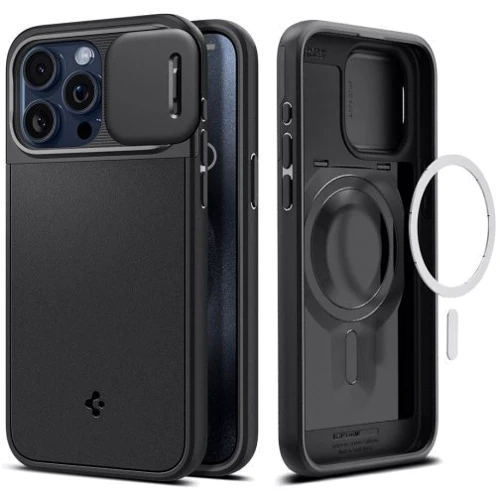 Чехол для iPhone Spigen Optik Armor MagFit Black (ACS06599) for iPhone 15 Pro Max