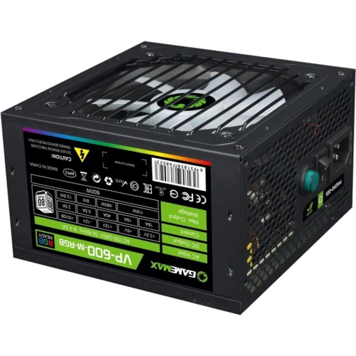 Блок живлення GameMax VP-600-M-RGB: Потужність, Ватт 600