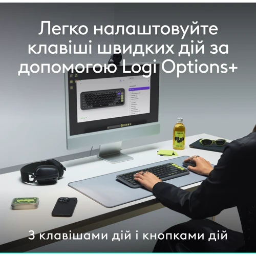 Комплект беспроводной Logitech POP Icon Combo Graphite (920-013156): Интерфейс подключения Bluetooth