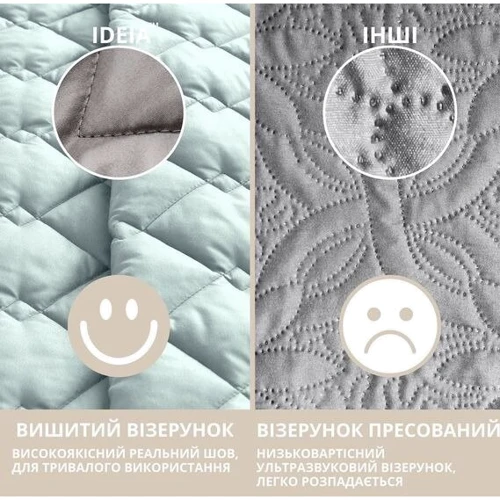 Покривало IDEIA Стиль Cube двостороння м'ята/світло-сірий 140х210 см (4820227283026)