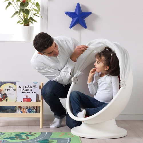 Вращающееся кресло ІКЕА IKEA PS LÖMSK бело-красный (104.071.36) фото 4