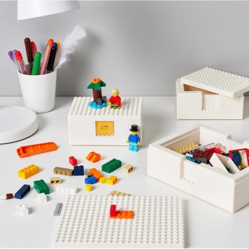 Коробка LEGO з кришкою ІКЕА BYGGLEK 3 шт білий (70372186) фото 2