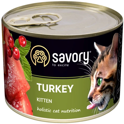 Влажный корм Savory для котят с индейкой 200 г (30686)