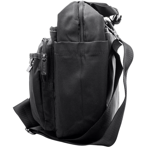Мужская сумка мессенджер Tekstyl черная (VT-2348-black): Застежка Молния