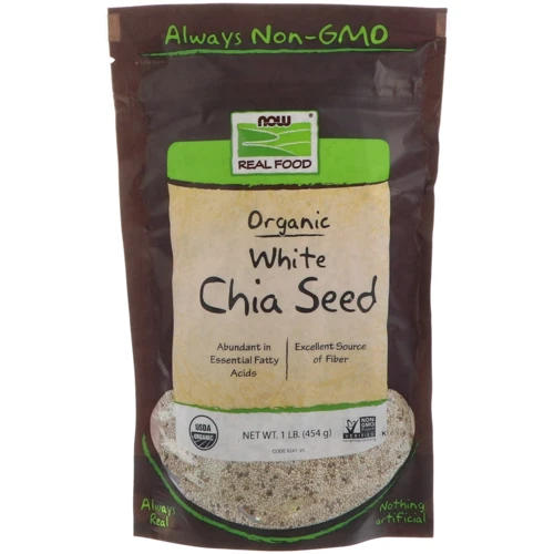 NOW Foods WHITE CHIA SEEDS ORG 1 LB Органические белые семена чиа
