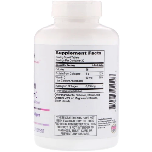21st Century Super Collagen Plus Vitamin C 6000 mg 180tablets: Тип колаген
