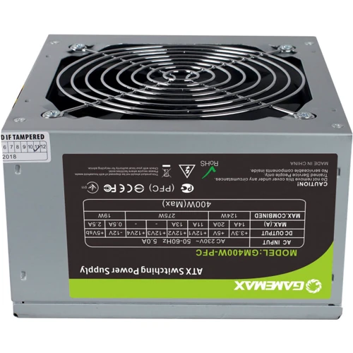 Блок питания Gamemax 400W (GM-400W-PFC): Мощность, Ватт 400