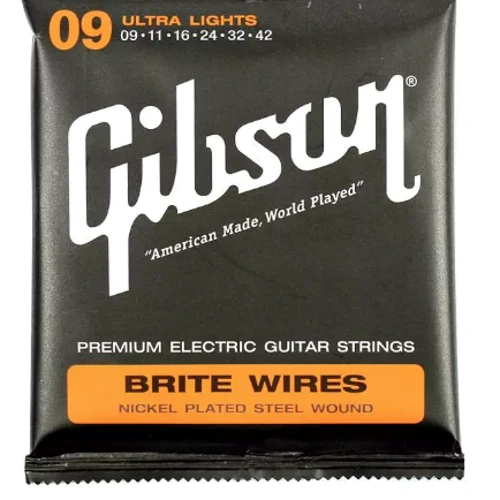 Струна для гитар Струны для электрогитар GIBSON SEG-700UL BRITE WIRES NPS WOUND ELECT (9-42)