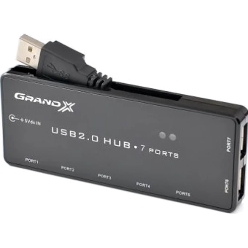 Аксессуар для ноутбуков USB хаб Grand-X 7 портов + 1,2m USB cable (GH-701)