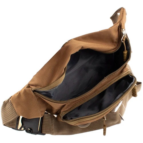 Мужская поясная сумка Valiria Fashion бежевая (5DETBP8102-12): Застежка Молния