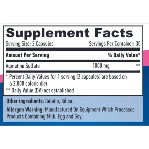 Амінокислота для спорту Haya Labs Agmatine Sulfate 500 mg 60 caps / 30 servings: Смак Без вкуса