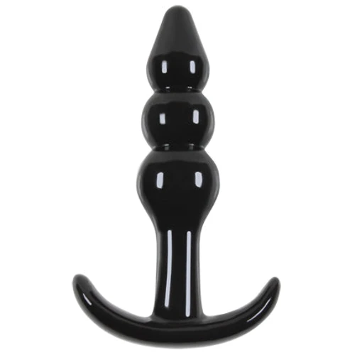 Анальная пробка Jelly Rancher T-plug Ripple, 7.6x3.2 см, черный