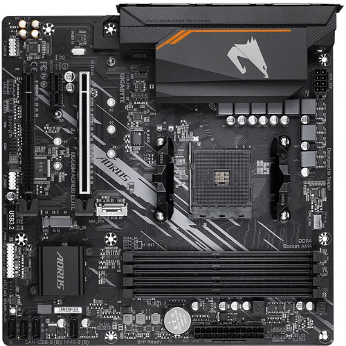 GIGABYTE B550M AORUS ELITE: Разъемы на плате SATA 3.0, M.2