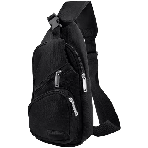 Мужская сумка-слинг DNK Leather черная (DNK-JOKER-2-BAG-1)