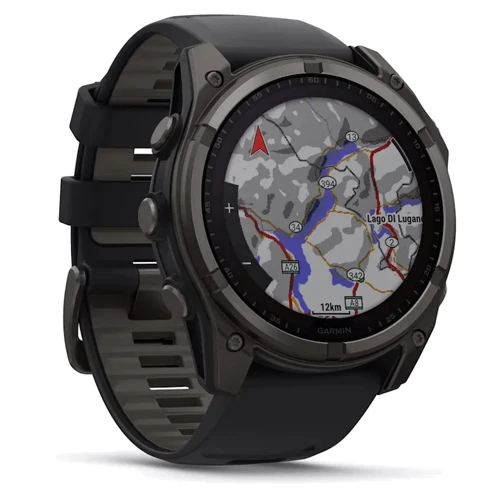 Смарт-часы Garmin Fenix 8 Solar 51mm Sapphire Carbon Grey DLC Titanium with Black/Pebble Grey Silicone Band (010-02907-11): Время работы до 30 дней
