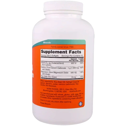 NOW Foods Calcium And Magnesium With Vitamin D3, 120 Softgels (NF1251): Тип Магний + Кальций