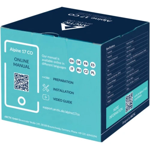 Кулер Arctic Alpine 17 CO (ACALP00041A): Кількість вентиляторів, шт 1