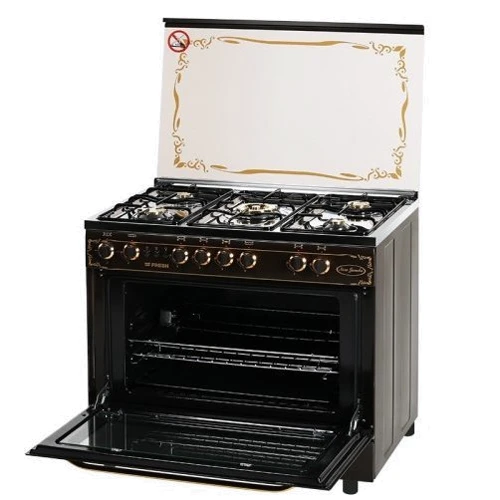 Газовая плита Fresh N90 G5/01 (60x90) (коричневый/неражавеющая сталь): Размеры (ВxШxГ) 85x90x60 см